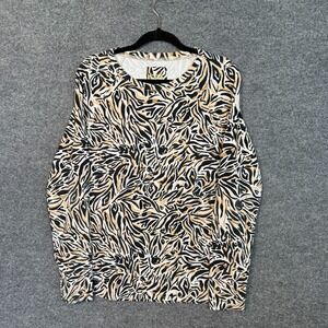 Lilly Pulitzer Shirt Womens Medium Luxletic Long Sleeve Cheetah Print Athletic